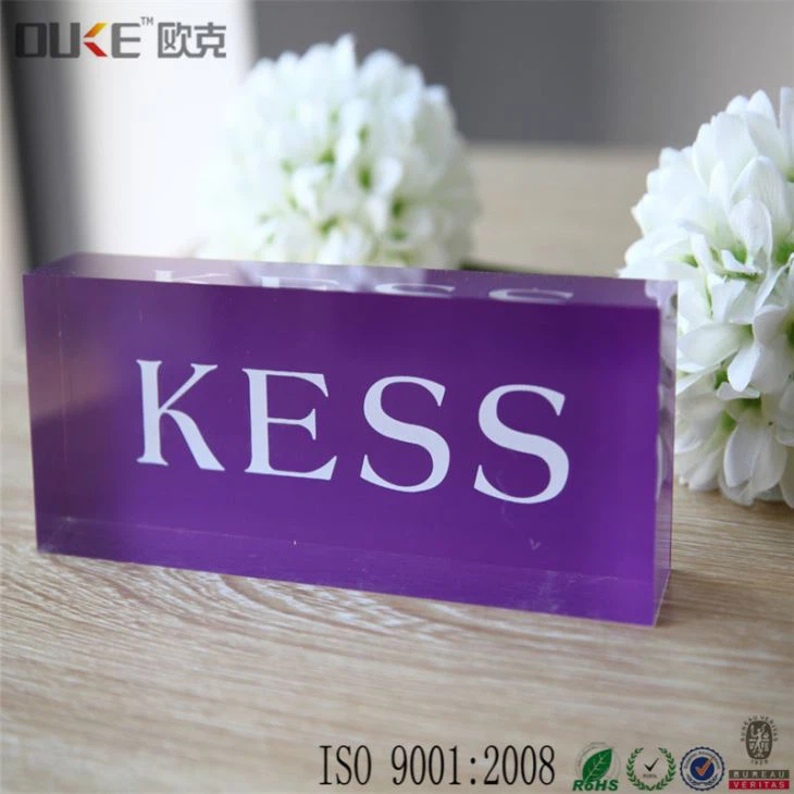 High Quality Clean Acrylic Colored Logo Display Block