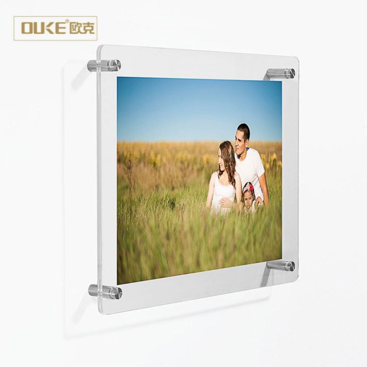 Saiz A3 Custom Double Panel Bingkai Dinding akrilik yang jelas