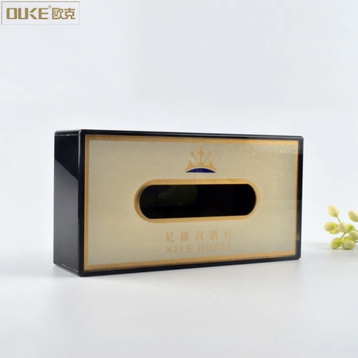 Hotel Useful Black Acrylic Tissue Box