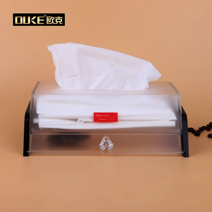 Kotak Tisu Akrilik Dengan Laci